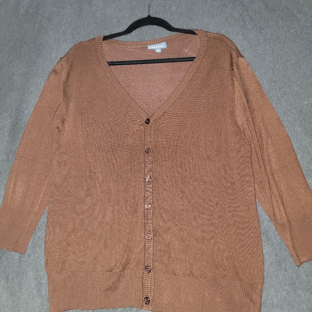 ModCloth Button Up Cardigan - XL - Brown
